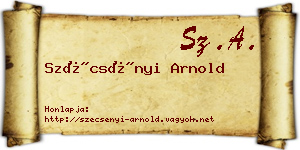Szécsényi Arnold névjegykártya