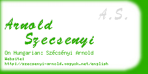 arnold szecsenyi business card